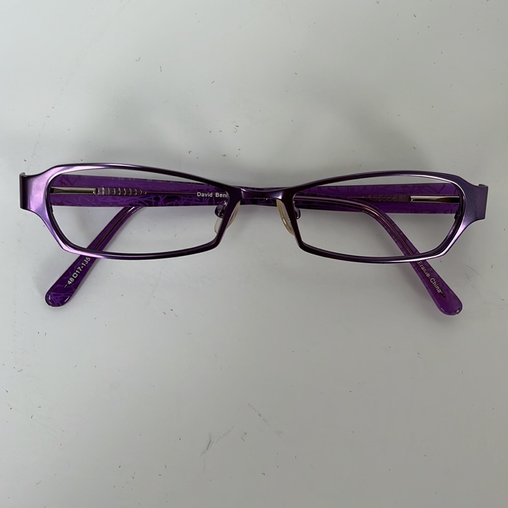 DAVID BENJAMIN FOR EUROPE Metallic Purple Eyeglasses